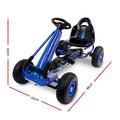 Rigo Kids Pedal Go Kart Racing Car Blue Rubber Tyres
