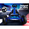 Rigo Kids Pedal Go Kart Racing Car Blue Rubber Tyres
