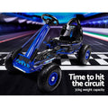 Rigo Kids Pedal Go Kart Racing Car Blue Rubber Tyres