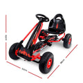 Rigo Kids Pedal Go Kart Red Rubber Tyres Racing Car Ride On