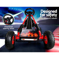 Rigo Kids Pedal Go Kart Red Rubber Tyres Racing Car Ride On