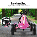 Rigo Kids Pedal Go Kart Ride On Car Adjustable Seat Pink