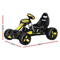Rigo Kids Pedal Go Kart Ride On Car Black Plastic Tyre