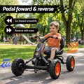 Rigo Pedal Go Kart Kids with Plastic Wheels Forward Reverse Black 84cm