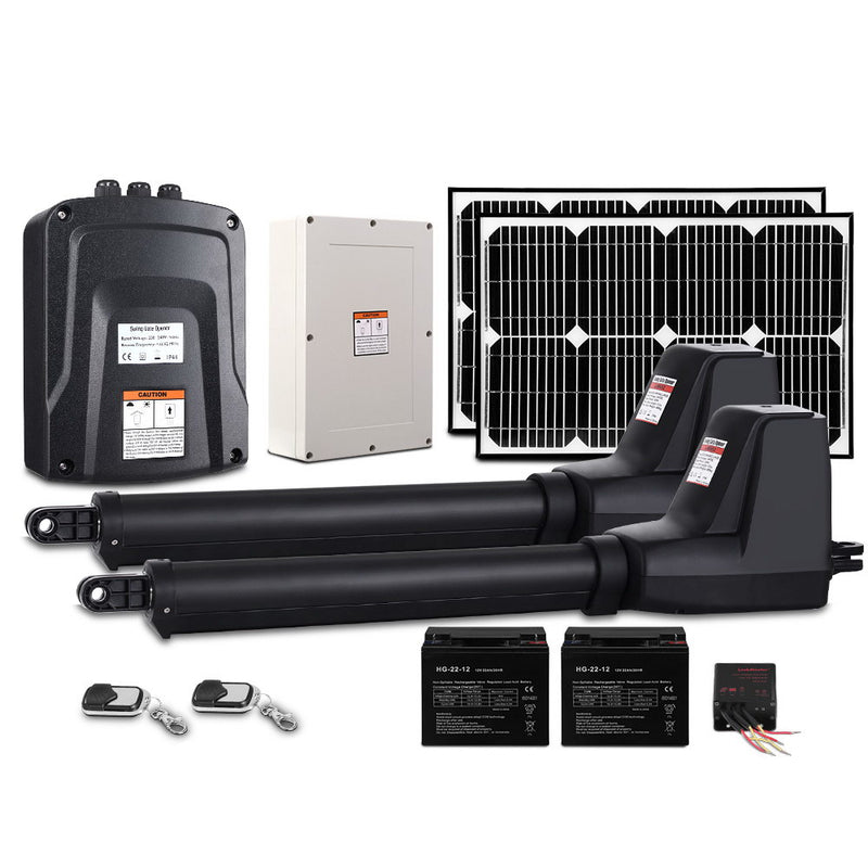 LockMaster 800KG Dual Swing Gate Opener 40W Solar Panel