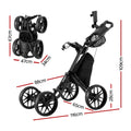 Everfit Golf Trolley Foldable 3 Wheel Cart Umbrella Bottle Holder