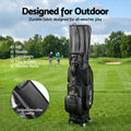 Everfit Golf Cart Bag Rolling Buggy 14 Clubs Black Synthetic