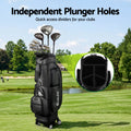 Everfit Golf Cart Bag Rolling Buggy 14 Clubs Black Synthetic