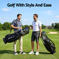 Everfit Golf Cart Bag Rolling Buggy 14 Clubs Black Synthetic