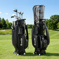 Everfit Golf Cart Bag Rolling Buggy 14 Clubs Black Synthetic