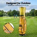 Everfit Golf Cart Bag Rolling Buggy Club Organiser Yellow