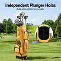 Everfit Golf Cart Bag Rolling Buggy Club Organiser Yellow