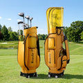 Everfit Golf Cart Bag Rolling Buggy Club Organiser Yellow