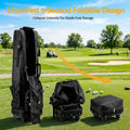 Everfit Golf Travel Bag Flight Cover Wheels Foldable Black