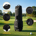 Everfit Golf Travel Bag Flight Cover Wheels Foldable Black