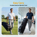 Everfit Golf Travel Bag Flight Cover Wheels Foldable Black