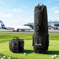 Everfit Golf Travel Bag Flight Cover Wheels Foldable Black