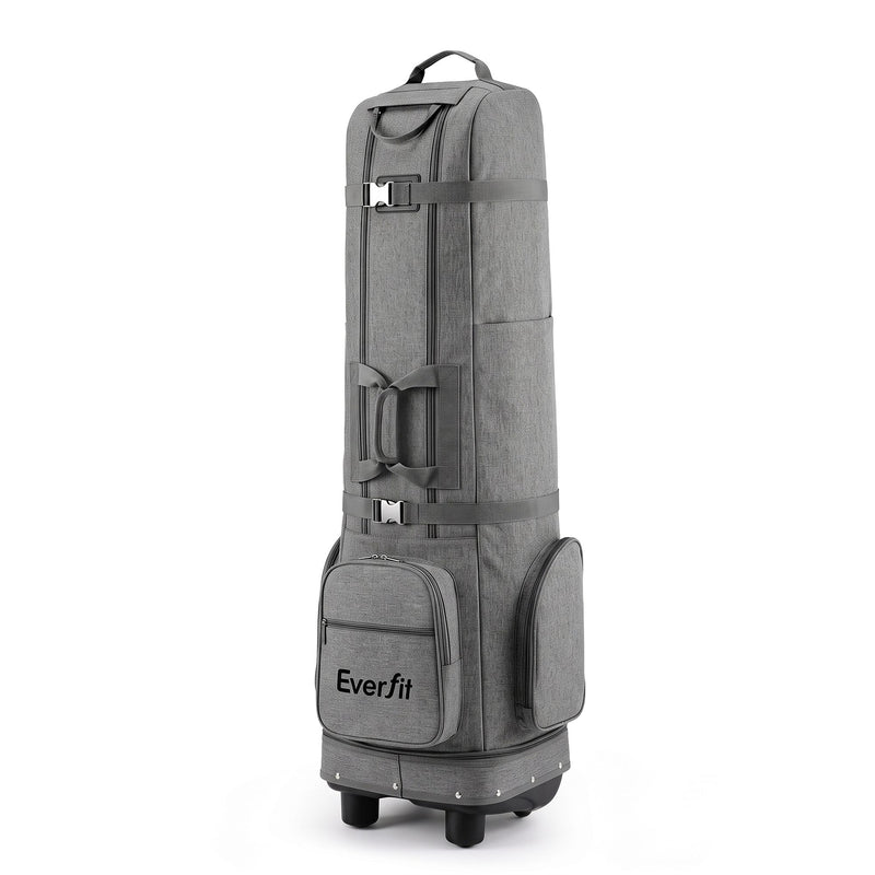 Everfit Golf Travel Bag Flight Cover Foldable Soft Case Wheels Grey