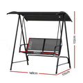 Gardeon 2 Seater Swing Chair Canopy Black Garden Bench Outdoor
