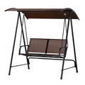 Gardeon 2 Seater Swing Chair Canopy Garden Bench Furniture Brown