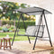 Gardeon Outdoor Swing Chair with Adjustable Canopy 142cmx172cm Stand Grey