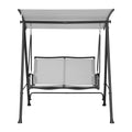 Gardeon Outdoor Swing Chair with Adjustable Canopy 142cmx172cm Stand Grey