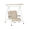 Gardeon 2 Seater Swing Chair Canopy Beige Garden Lounger Furniture