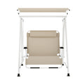 Gardeon 2 Seater Swing Chair Canopy Beige Garden Lounger Furniture