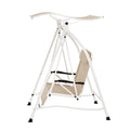 Gardeon 2 Seater Swing Chair Canopy Beige Garden Lounger Furniture