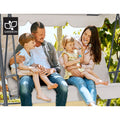 Gardeon 3 Seater Swing Chair Canopy Beige Garden Bench