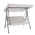 Gardeon 3 Seater Swing Chair Canopy Beige Garden Bench
