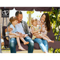 Gardeon 3 Seater Swing Chair Canopy Brown Garden Furniture