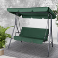 Gardeon 3 Seater Swing Chair Canopy Bench Garden Furniture Green