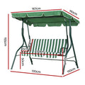 Gardeon 3 Seater Swing Chair Canopy Outdoor Garden Bench White