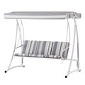Gardeon 3 Seater Swing Chair Bench Canopy White Grey Outdoor