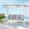 Gardeon 3 Seater Swing Chair Bench Canopy White Grey Outdoor
