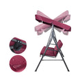 Gardeon 3 Seater Swing Chair Canopy Garden Bench Wine Red