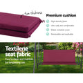 Gardeon 3 Seater Swing Chair Canopy Garden Bench Wine Red