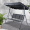 Gardeon 3 Seater Swing Chair Bench Canopy Black Mesh Garden Outdoor