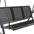 Gardeon 3 Seater Swing Chair Bench Canopy Black Mesh Garden Outdoor