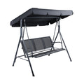 Gardeon 3 Seater Swing Chair Bench Canopy Black Mesh Garden Outdoor