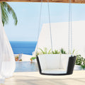 Gardeon Rattan Porch Swing Chair Black Outdoor Cushion