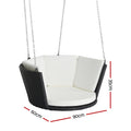 Gardeon Rattan Porch Swing Chair Black Outdoor Cushion