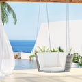 Gardeon Rattan Porch Swing Chair Grey Outdoor Furniture Cushion