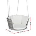 Gardeon Rattan Porch Swing Chair Grey Outdoor Furniture Cushion