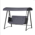 Gardeon 3 Seater Outdoor Swing Chair Rattan Canopy Grey