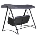 Gardeon 3 Seater Outdoor Swing Chair Rattan Canopy Grey
