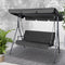 Gardeon 3 Seater Swing Chair Black Canopy Bench Garden Furniture