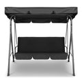 Gardeon 3 Seater Swing Chair Black Canopy Bench Garden Furniture