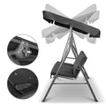 Gardeon 3 Seater Swing Chair Black Canopy Bench Garden Furniture